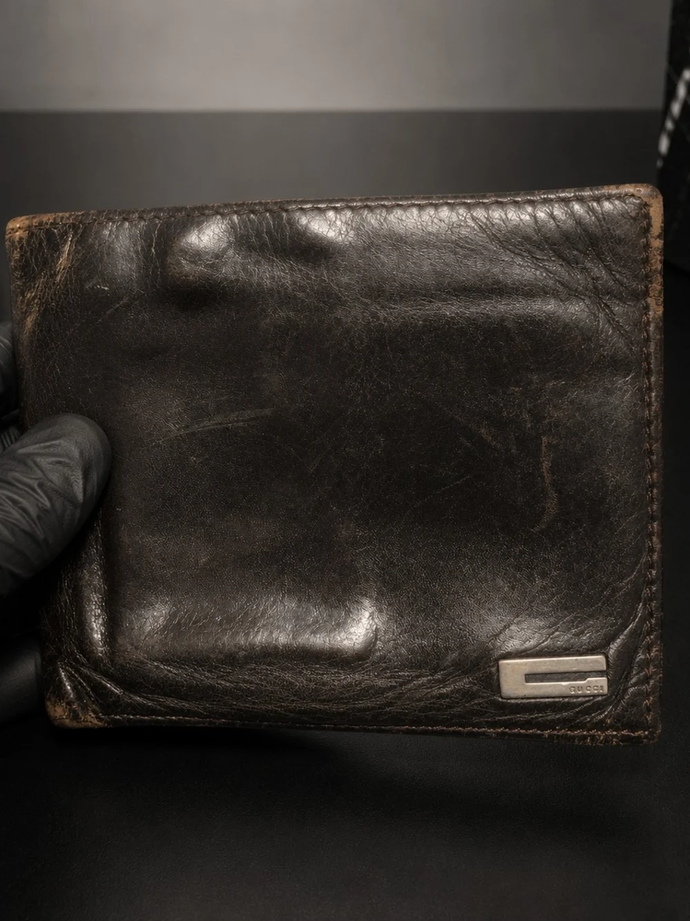 Vintage Gucci Brown Leather Bifold Wallet | Made in Italy | Early 2000s
